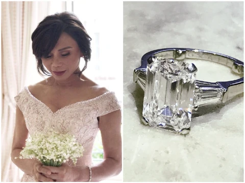 Vicki Belo's Ashoka-cut diamond ring