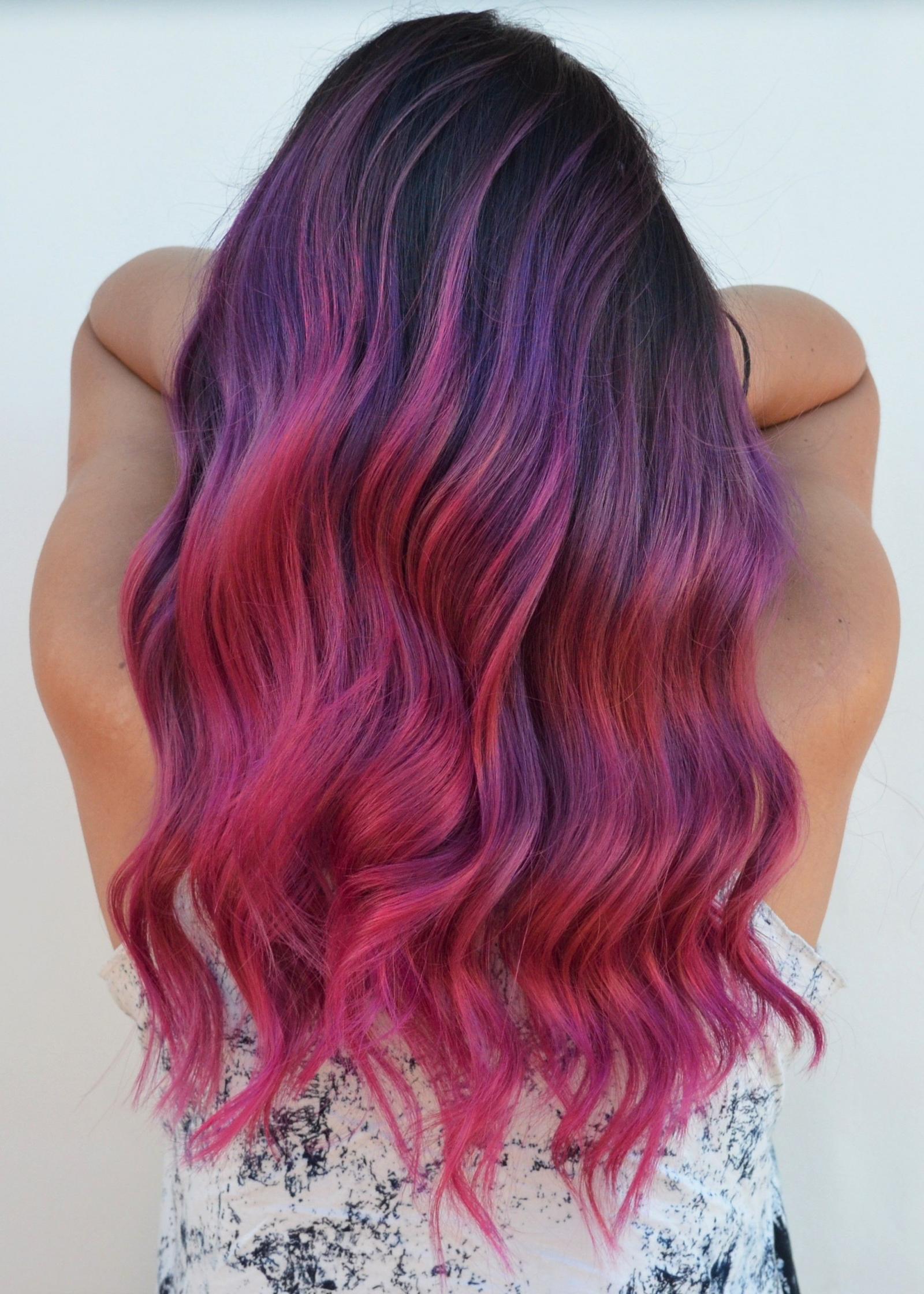 Pink - purple blending hidden hair color